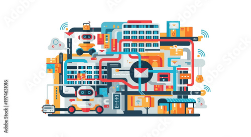 Robotic Automation System Processing Data and Information.