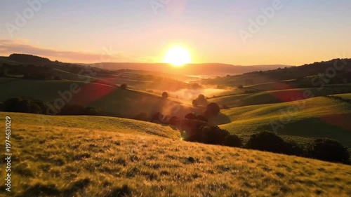 Sunrise Over Hills