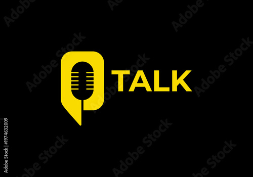 talk symbol in podcast logo vector