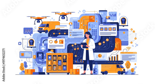 Scientist Analyzing Data and Technology Innovations.