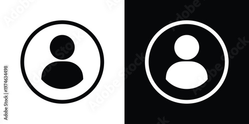 Clean, minimalist user profile icon within a circle. Ideal for account login, contact information, human resources, avatar placeholder, and member identification in web design.