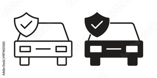 Car insurance icon design vector. Flat and line vector Icon Design