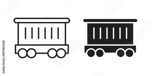 Cargo wagon icon design vector. Flat and line vector Icon Design