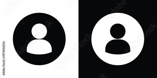 Clean, minimalist user profile icon within a circle. Ideal for account login, contact information, human resources, avatar placeholder, and member identification in web design.