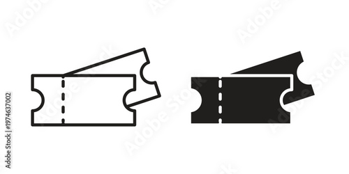 Cinema tickets icon design vector. Flat and line vector Icon Design