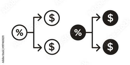 Commission icon design vector. Flat and line vector Icon Design