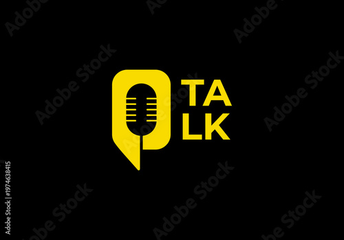illustration of the talk symbol in the podcast logo vector