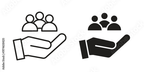 Community icon design vector. Flat and line vector Icon Design