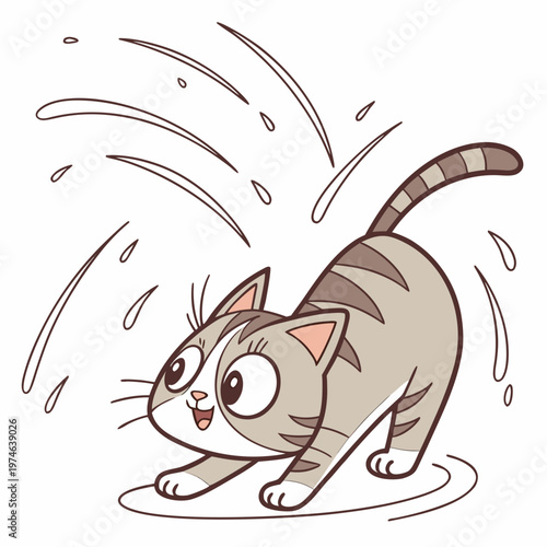 Cartoon cat in comedic shocked reaction pose