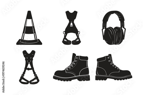 Climbing and mountaineering silhouette set bundle adventure icons.