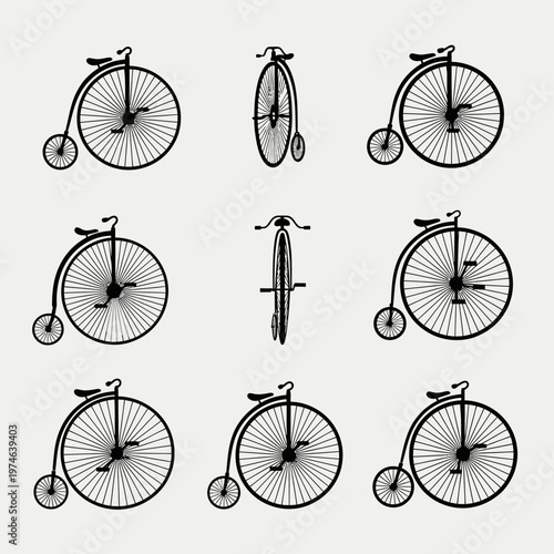 Vintage Bicycle Collection: Penny Farthing, High Wheeler, Old Fashioned Cycles