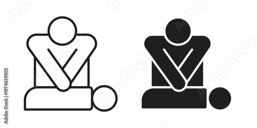 CPR icon design vector. Flat and line vector Icon Design