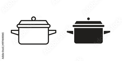 Crock pot icon design vector. Flat and line vector Icon Design
