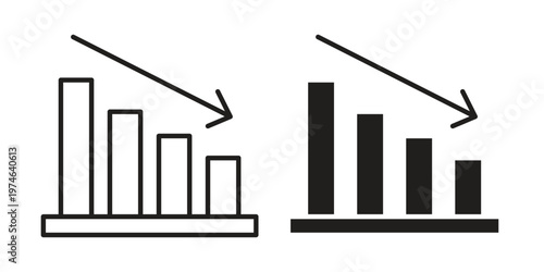 Decrease icon design vector. Flat and line vector Icon Design