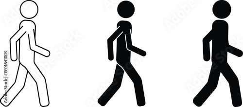 Walking person icon. Man on walk vector illustration. Pedestrian sign. Human pictogram. Person silhouette concept.