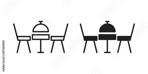 Dining table icon design vector. Flat and line vector Icon Design