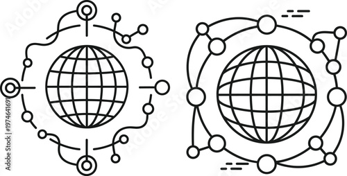 Molecular structures with spherical components and interconnecting lines