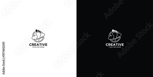 Tourism company logo design, tiptoe travel