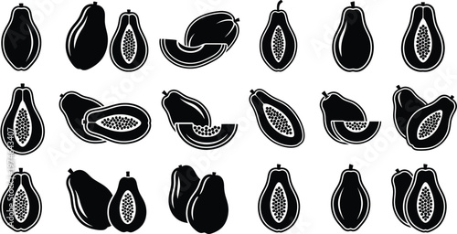 Black and white of pears and slices on white background pear slices fruit