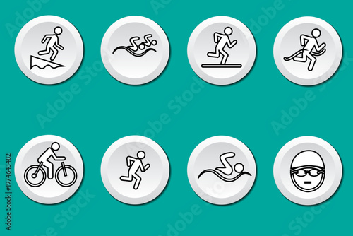Sport Line Editable Icons set. Sport icons Pixel perfect. Contain baseball, basketball, soccer, and other sports