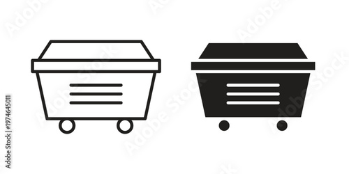Dumpster icon design vector. Flat and line vector Icon Design