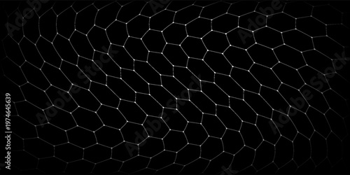 Black background. Dark hexagon carbon fiber texture. Navy blue honeycomb metal texture steel background. Web design template vector illustration EPS 10.