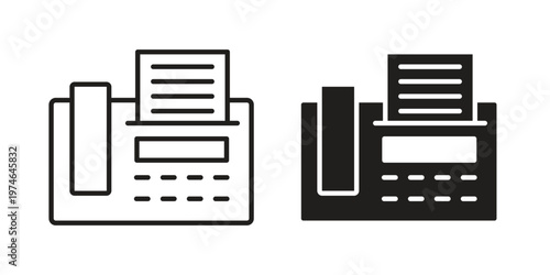 Fax machine icon design vector. Flat and line vector Icon Design