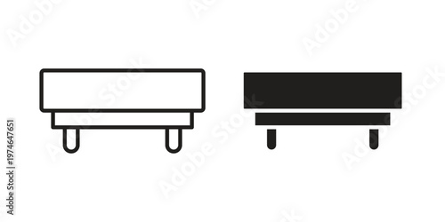 Footstool icon design vector. Flat and line vector Icon Design