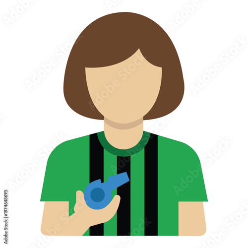 Sports Referee: A sports referee holding a whistle, ready to make decisions and manage the game with authority and fairness.