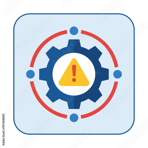 System Alert Icon: A symbolic representation of a system alert, featuring a cogwheel and an exclamation mark, conveying a message of caution or a potential problem.