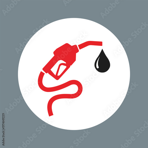 Fuel Dispenser Icon: A modern, minimalist illustration of a fuel dispenser with a droplet, signifying the vital energy source for transport and industry.