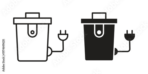 Garbage disposal icon design vector. Flat and line vector Icon Design
