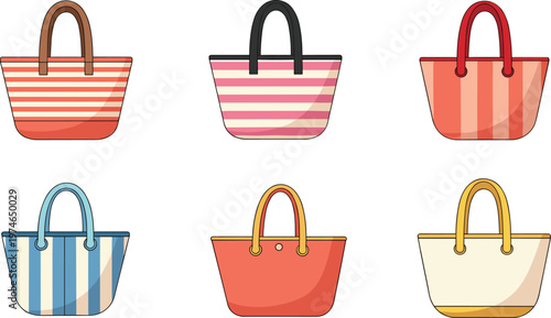 Striped Beach Tote Bag Collection