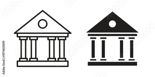 Government building icon design vector. Flat and line vector Icon Design
