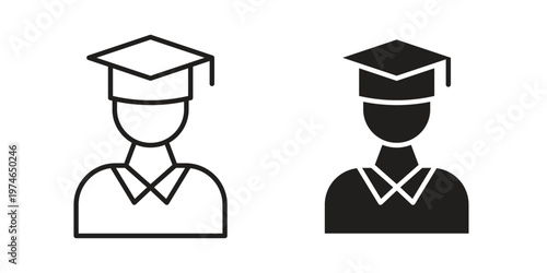 Graduated icon design vector. Flat and line vector Icon Design