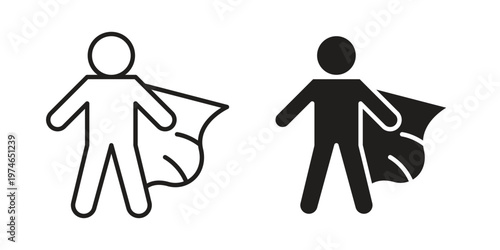 Hero icon design vector. Flat and line vector Icon Design