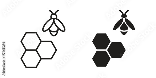 Honeycomb icon design vector. Flat and line vector Icon Design