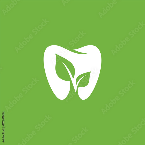 Nature Dental Logo Design Vector Template
