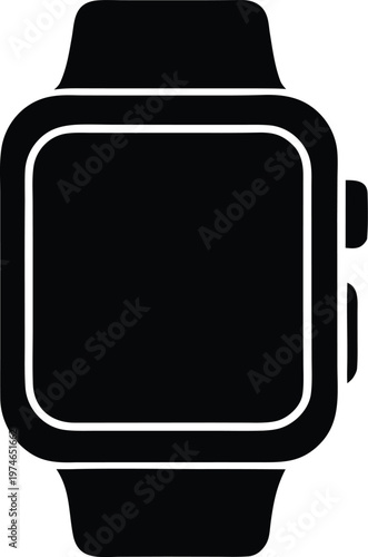 Modern smart watch wearable technology flat illustration