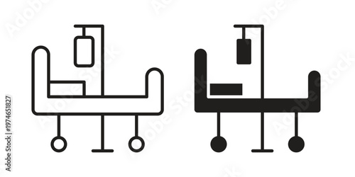 Hospitalized icon design vector. Flat and line vector Icon Design