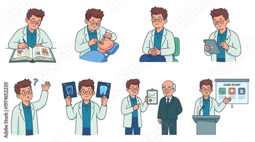 Comprehensive Doctor and Dentist Character Set for Healthcare and Medical Activities
