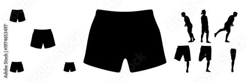 Shorts set with minimalistic outlines and bold line art featuring apparel, casual wear, street style with fashion and athleisure
