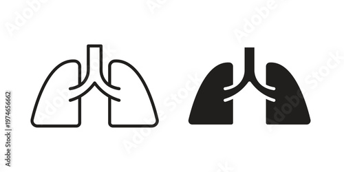 Lungs icon design vector. Flat and line vector Icon Design