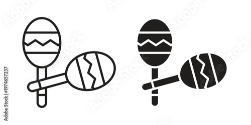 Maracas icon design vector. Flat and line vector Icon Design