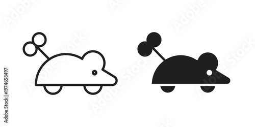 Mouse toy icon design vector. Flat and line vector Icon Design