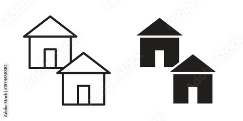 Neighborhood icon design vector. Flat and line vector Icon Design