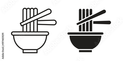 Noodles icon design vector. Flat and line vector Icon Design