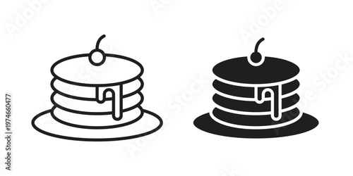 Pancake icon design vector. Flat and line vector Icon Design