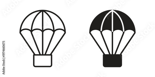 Parachute icon design vector. Flat and line vector Icon Design