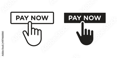 Pay now icon design vector. Flat and line vector Icon Design